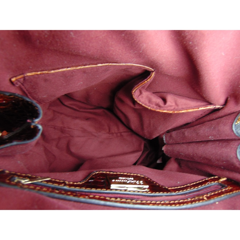 Brahmin Felicity Leather Backpack Brown Pecan Croc Embossed Melbourne Purse - Picture 11 of 14